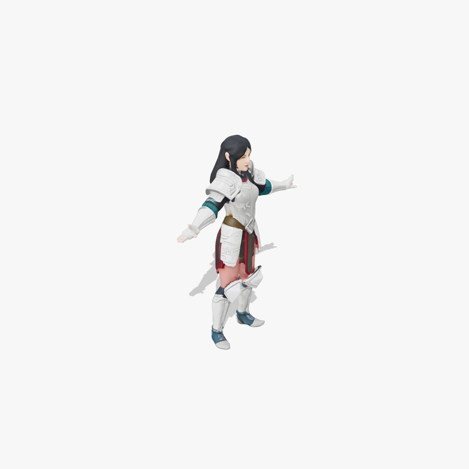 Valiant Female Warrior D Model  Armor Rigged GameReady